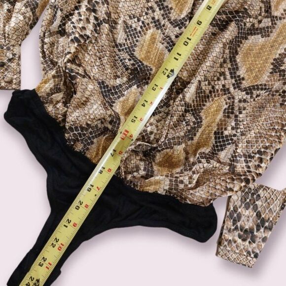 superdown Snake Print Bodysuit in Yellow and Brown - Picture 5 of 9